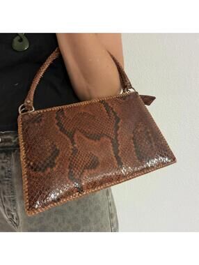 Vintage 1960's Handmade Genuine Python Snakeskin Purse Bag